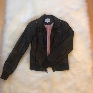 Dark brown leather jacket, never been worn!